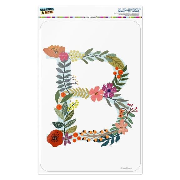 Letter B Floral Monogram Initial Home Business Office Sign