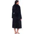 thumbnail image 3 of Women Plush Fleece Robe Long Warm Bathrobe Shawl Collar/Hood, 3 of 6