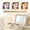 Beige Vegan Leather, variant on Lighted Makeup Case with Detachable Tray, Beige Vegan Leather Makeup Box Rechargable 3-Color LED Mirror, Travel Train Case Makeup Bag Organizer with Champagne Alloy