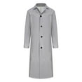 thumbnail image 5 of Daolelai Gothic Style Solid Color Cardigan Button Leather Long Trench Coat Halloween Robe, 5 of 7