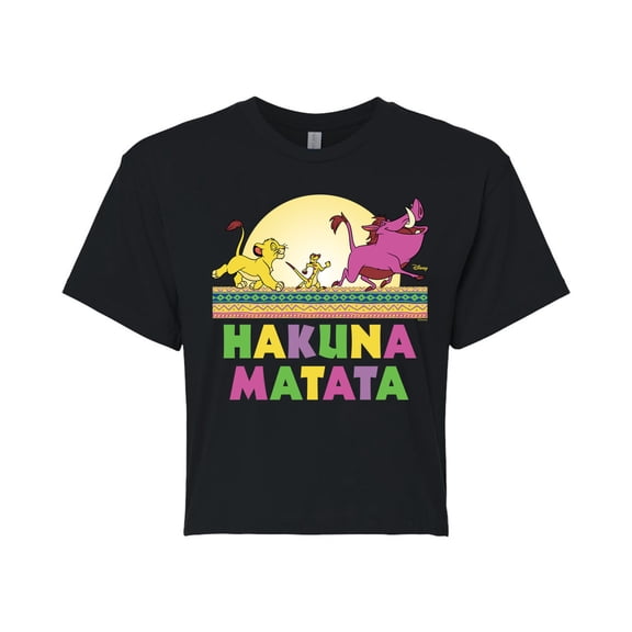 Disney - The Lion King - Hakuna Matata Scene - Juniors Cropped Cotton Blend T-Shirt