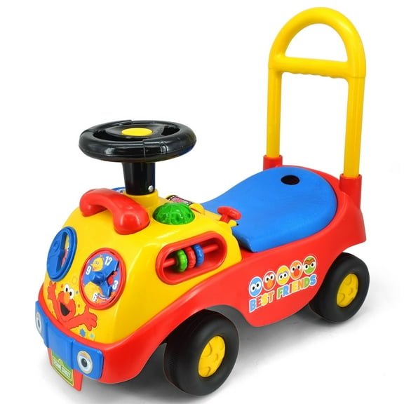 Kiddieland: My First Activity Ride-On - Elmo - Light & Sound Sesame Street Foot-To-Floor Vehicle, Interactive Dashboard, Seat Storage, Toddler 12-36mo