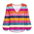 thumbnail image 6 of Lnmiateer Print V Neck Long Sleeve Tunic for Women Loose Fit Breathable Casual Trendy Streetwear Fashion Daily Blouse, 6 of 6