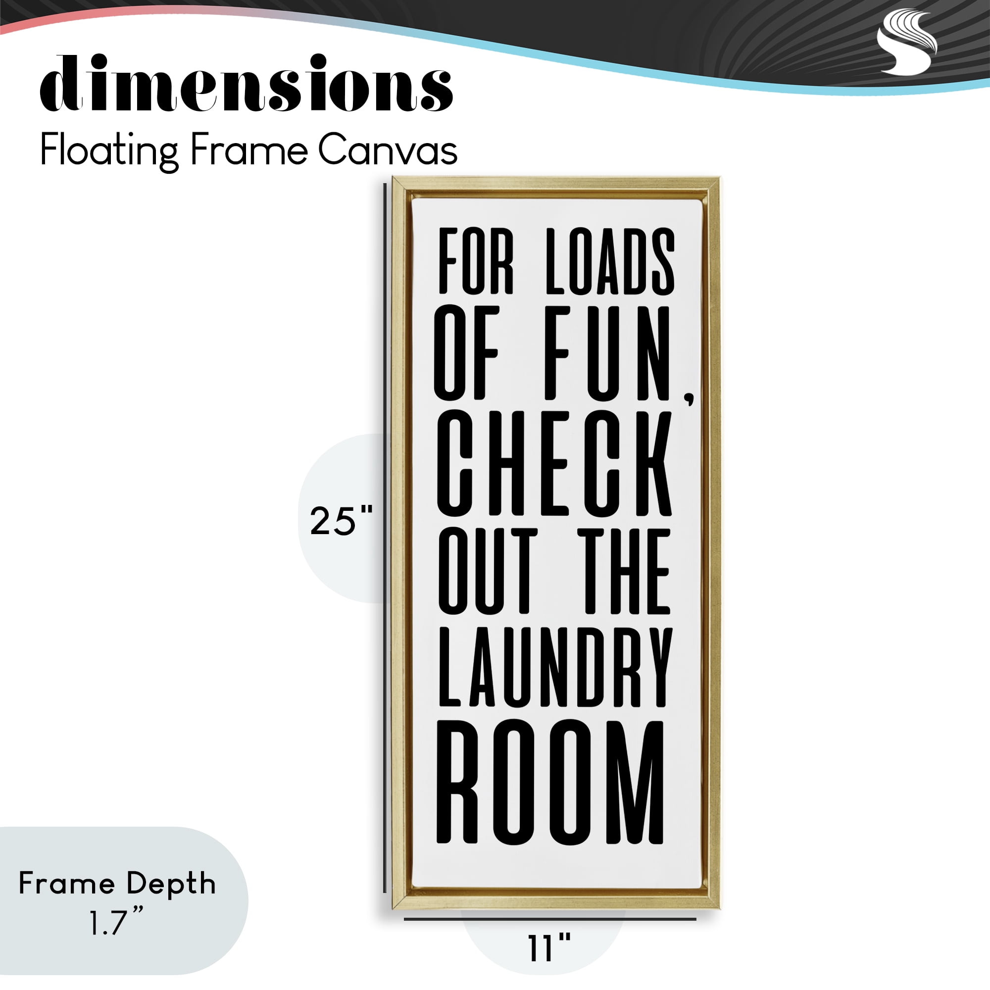 Stupell Industries For Loads Of Fun Gold Framed Floater Canvas Wall Art, design by SD Graphics Studio