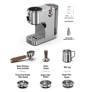 HiBREW H13 Semi-Automatic Espresso Maker - 6 Programmable Drink Modes, 1.3L Water Tank & Adjustable Pre-Infusion