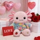 thumbnail image 4 of Peluche de ajolote，ajolote peluche 33 cm con ropa y 1 accesorio — set de 1 look (bolsita o bufanda), ajolote juguete suave y lavable, regalo para niñas y niños, 4 of 8