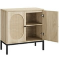 thumbnail image 3 of Buffet Cabinet with Double Oval Rattan Door, Wood Console Cabinet Accent Storage Cabinet Sideboard, 3 of 9