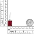 thumbnail image 3 of Gem Stone King 20.00 Cttw Red Created Ruby Pendant Necklace for Women in 925 Sterling Silver | Emerald Cut 18X13MM | With 18 inch Silver Chain, 3 of 5