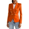 thumbnail image 7 of Fall Blazers for Women 2025, Yigetop Spring and Autumn New Solid Color Fashion Leisure Suit Short Coat Woman Blazers for Women orange XL, 7 of 7