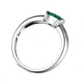 thumbnail image 3 of 1 Carat Green Emerald 6mm Round Cut Green Gemstone Solitaire Engagement Ring in 10k White Gold, 3 of 5