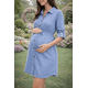 thumbnail image 1 of Vestido para Embarazo Mezclilla Frescura en Stretch Almacenes Mario Color Azul Claro Talla Unitalla, 1 of 2