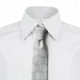 thumbnail image 3 of Men's Tie, Geometric Motifs Streaks, 3.7", Pale Grey and White, by Ambesonne, 3 of 4