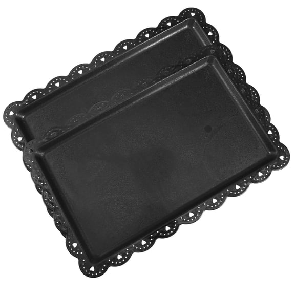 TEHAUX 2 Pcs 2 Pcs Flower-shaped Black Plastic Serving Tray for Parties