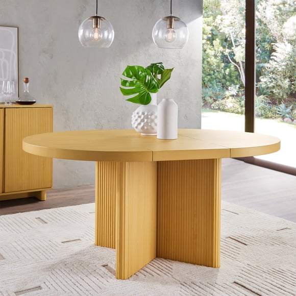 Better Homes & Gardens Lillian Fluted Round Expandable Dining Table
