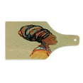 thumbnail image 2 of African Cutting Board, Woman Exotic Feather Earring and Scarf Zulu Hippie Art, Decorative Tempered Glass Cutting and Serving Board, Wine Bottle Shape, Caramel and Marigold, by Ambesonne, 2 of 5