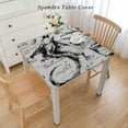thumbnail image 2 of nygtbtfer Retro Coffee Theme Round TableclothSpill-Proof Wrinkle Free Table Cloth Washable Polyester Fabric Table Cover for Dining Kitchen Wedding Party  Elastic Edge White, 2 of 7