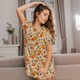thumbnail image 3 of Easygdp Fall Autumn Camisón de manga corta para mujer, informal, estampado, 3 of 6