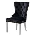 thumbnail image 2 of Furniture of America Swata Fabric Tufted Dining Chair in Black (Set of 2), 2 of 12
