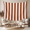 thumbnail image 2 of Burnt Orange Stripe Tapestry for Bedroom Wall Hanging Tapestry, Farmhouse Striped Abstract Art Ceiling Backdrop Tapestries Poster Blanket Wall Decor for Teens Room Living Room Dorm 39" x 59", 2 of 8
