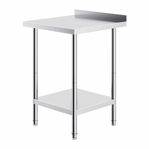 Stainless Steel Work Table 24x24x36 Inch, Heavy Duty Commercial Prep Table, Adjustable Shelf Restaurant Workstation for Kitchen, Hotel, Garage
