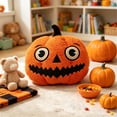 thumbnail image 4 of Cute Pumpkin Plush Throw Pillow, Orange Halloween Stuffed Pumpkin Cushion, Farmhouse Fall Harvest Decorative Pillow, for Sofa, Bed, Party, 4 of 7