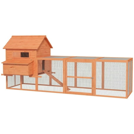 Resenkos Rabbit Hutch Duck Cage Hutch Chicken Coop 145 Wooden Chicken Coop with Run & Inner Hen House Space