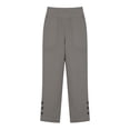 thumbnail image 6 of Cotton Linen Pants Women Elastic Waisted Ankle Work Pants Solid Color Straight Leg Casual Lounge Pants, 6 of 7