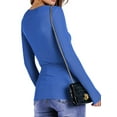 thumbnail image 5 of Fantaslook Fitted Long Sleeve Shirts for Women Stretch Casual Basic Tops Crewneck Ribbed Tees Shirts, 5 of 9