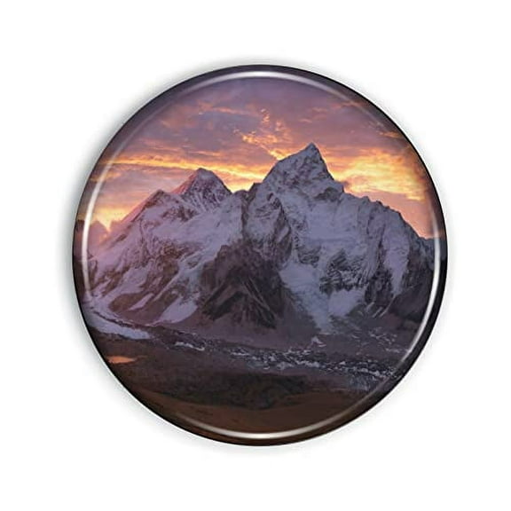 Mount Everest Magnet Strong And Flexible Mount Everest Refrigerator Magnet 1.1 Inch Epoxy Dome