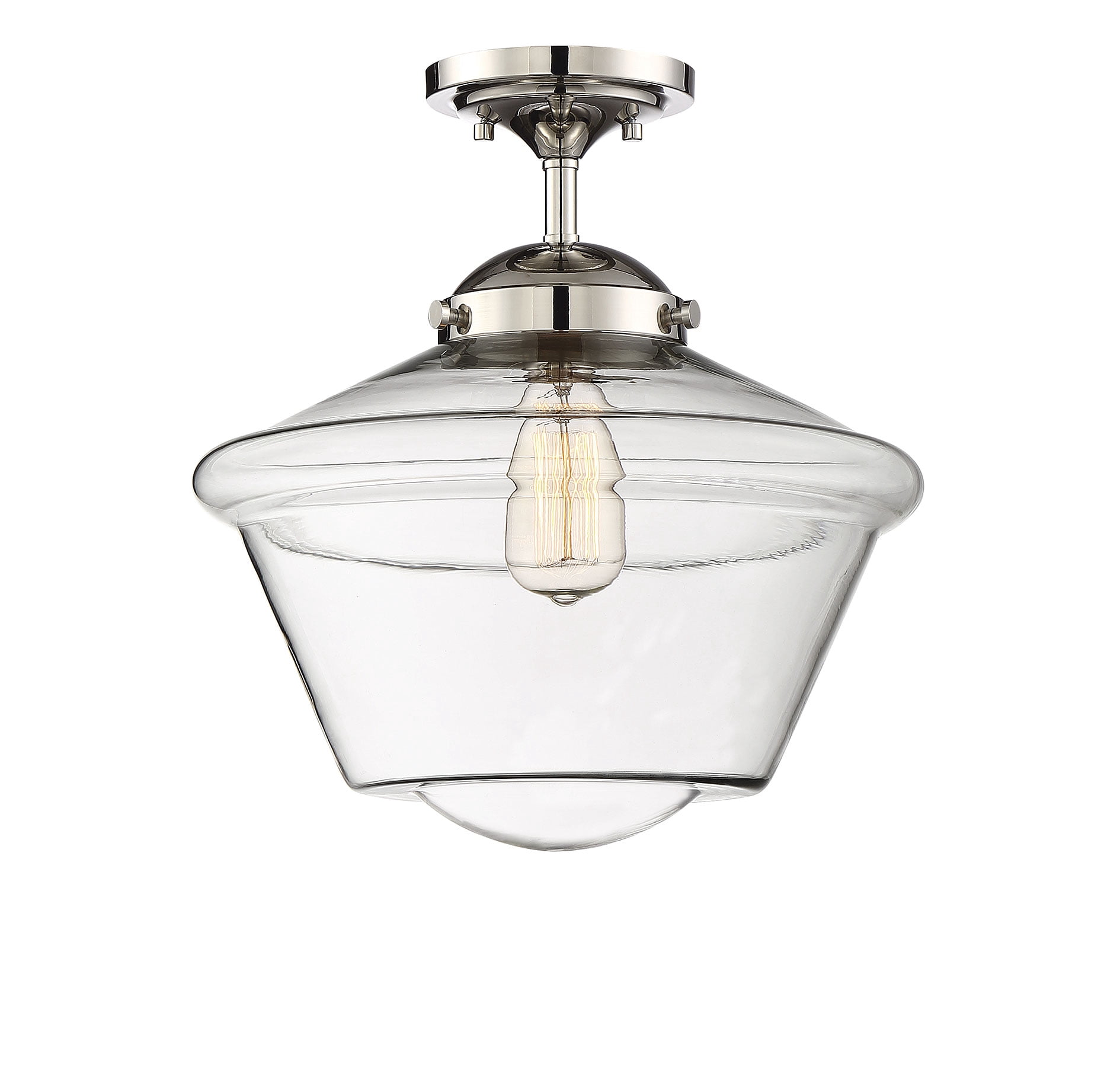 Trade Winds Dorothy Schoolhouse Semi-Flush Mount Ceiling Light in Polished Nickel