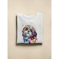 thumbnail image 3 of Pastell Colorful Shih Tzu Dog Sweatshirt Women -Weekday Best Designs, Female Medium, 3 of 4