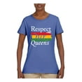 thumbnail image 2 of Wild Bobby Respect Our Queens Black Pride Womens Graphic T-Shirt, Light Blue, X-Large, 2 of 5