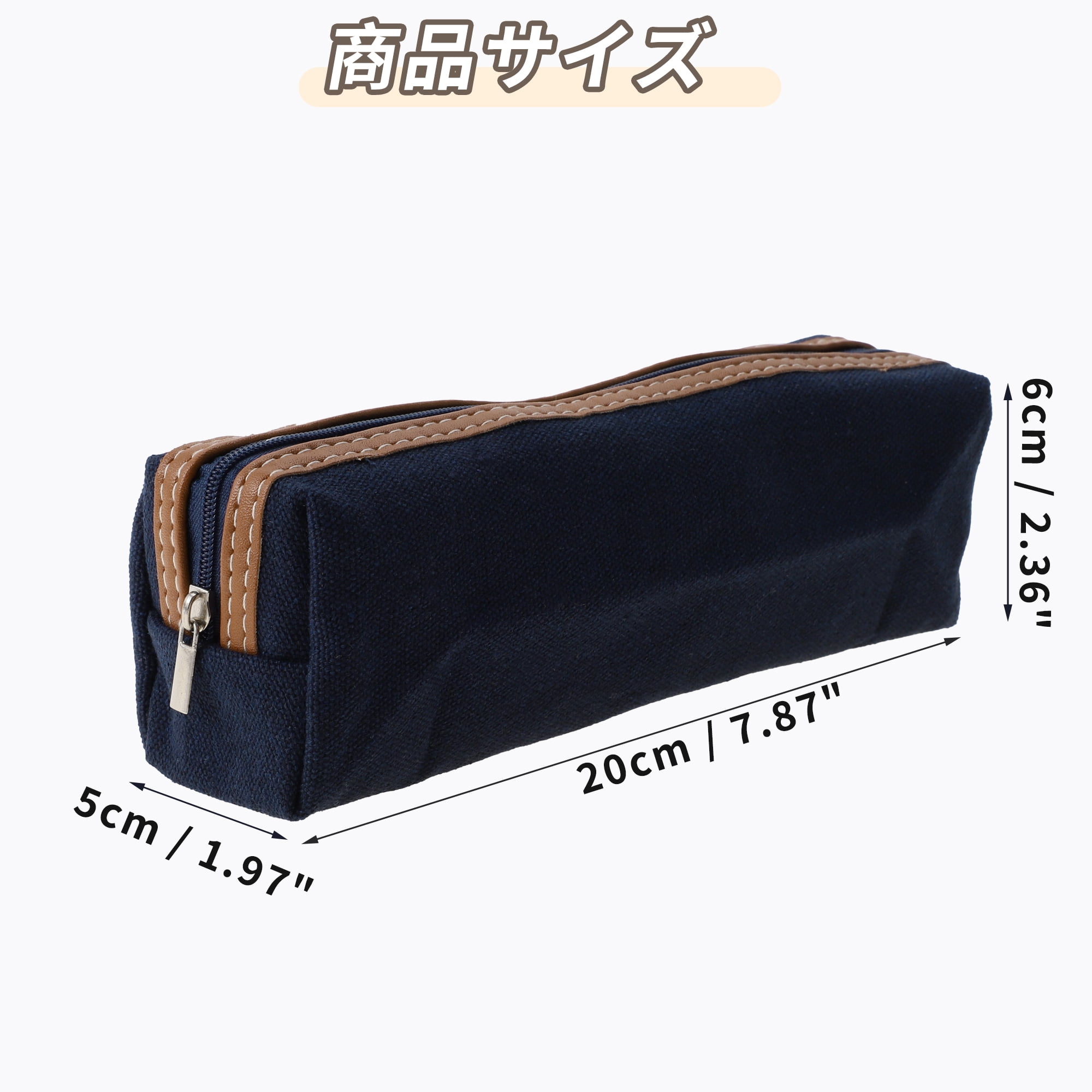 Unique Bargains Canvas Pouch Portable Storage Bag Dark Blue