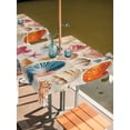 thumbnail image 2 of Square Outdoor Tablecloth with Umbrella Hole Coastal Shell Outside Table Cloth Waterproof Patio Table Cover Summer Nautical Shell Beach Starfish Zipper Tablecloths for Picnic Party Camping 54x54 Inch, 2 of 8