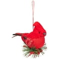 thumbnail image 3 of Northlight Burlap Cardinal with Pine Needles and Berries Christmas Ornament - 5.25" - Red, 3 of 9