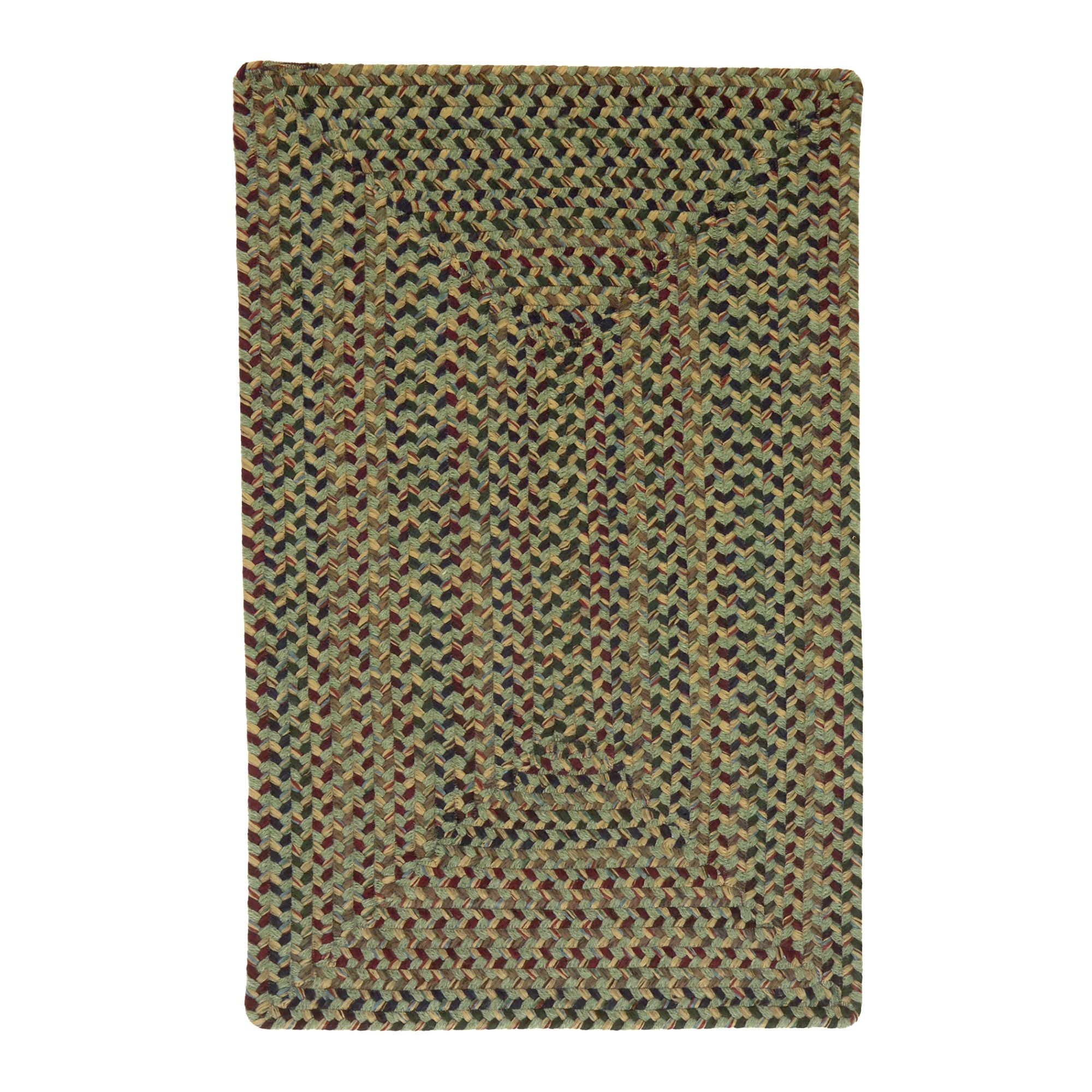 6' x 9' Green and Brown All Purpose Handcrafted Reversible Rectangular Area Throw Rug Sample