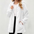 thumbnail image 6 of Ndbuld Girls Fuzzy Fleece Jacket Children's Winter Solid Color Leisure Fashion Fleece-lined Warmth Long Sleeve Hooded Casual Outwear Jackets Kids 5-15Years, 6 of 9