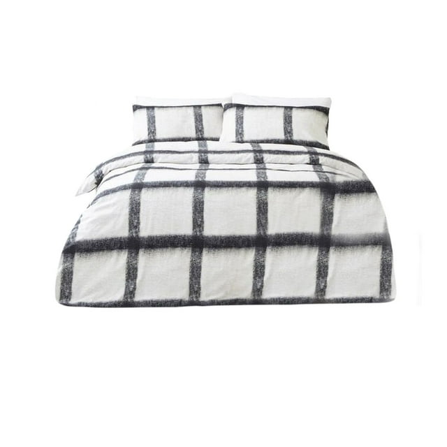 The Linen Yard Mohair Checked Duvet Cover Set