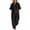 Black, variant on Women's Linen 2 Piece Outfits Cotton Gauze Japanese Kimono Shirt and Wide Leg Pants Stes Elegant Loungewear