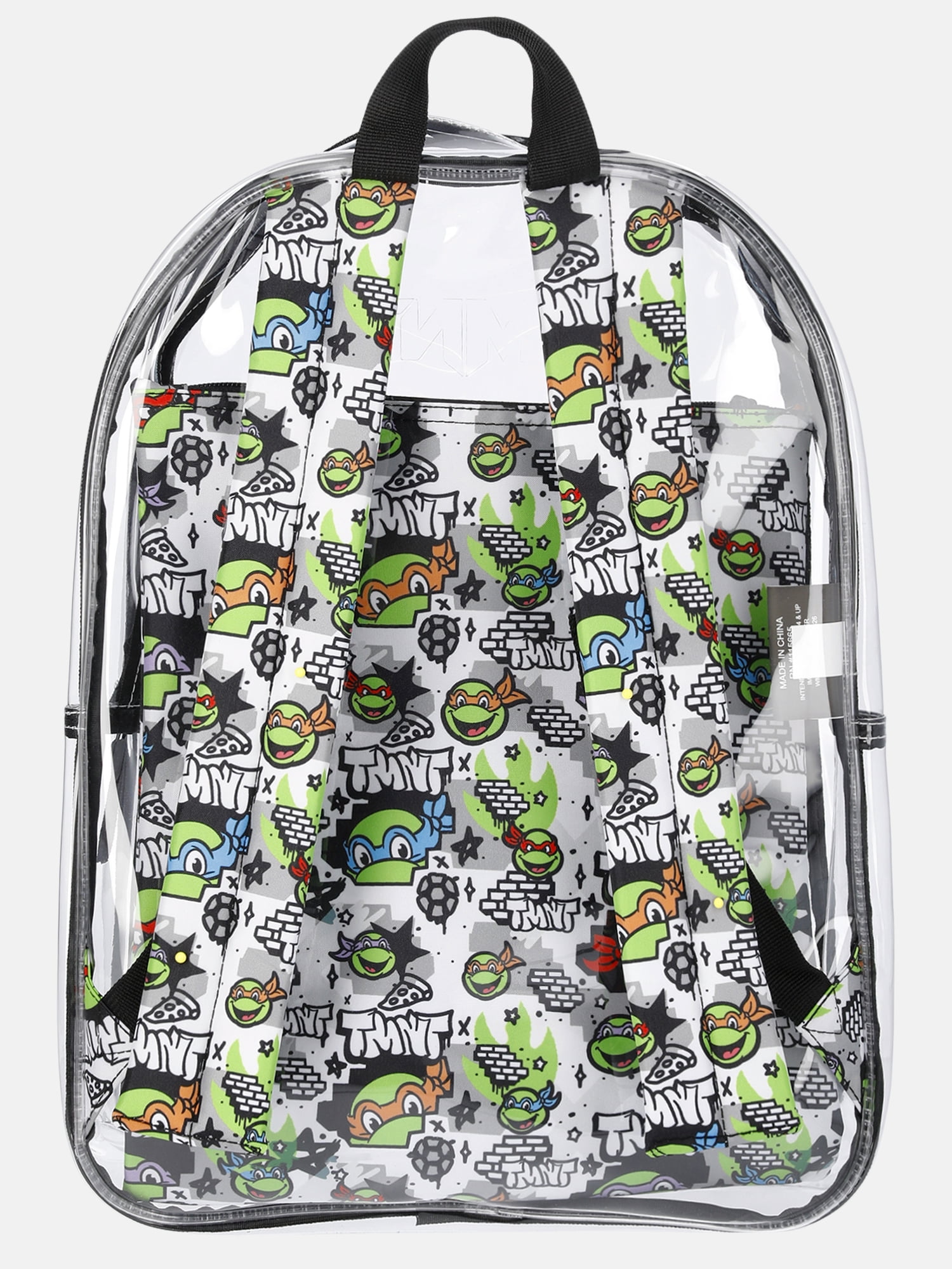 Teenage Mutant Ninja Turtles 17" Unisex Clear Backpack with Printed Laptop Sleeve, Green