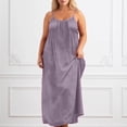 thumbnail image 4 of Glisme Casual Dresses For Women Plus Size Dress Sleeveless Loose Backless Maxi Robe Housecoat Wear Summer Outfit Light Purple Sundress Graduation Dresses, 4 of 5