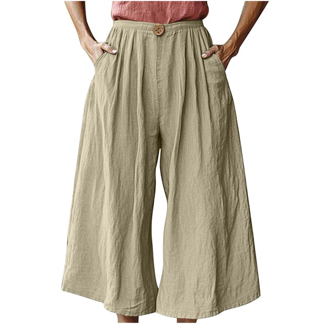 FNFYFH Clearance Ladies Plus Size Casual Long Linen