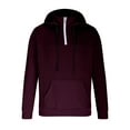 thumbnail image 3 of Dezsed Men's Quarter Zip Hoodies Athletic Workout Sweatshirts for Men Long Sleeve Pullover Quilted Active Sweater Wine L, 3 of 5