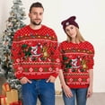 thumbnail image 3 of Lollipie Women's Ugly Christmas Sweatshirt Crewneck Long Sleeve Santa Elf Reindeer Graphic Print Pullover Hoodies Red, 3 of 6