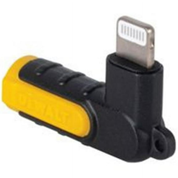 DEWALT 3.5mm to Lightning Adapter — 90-Degree Lightning Female to 3.5mm Male Headphone Jack Adapter for iPhone — Compatible Apple Lightning to 3.5