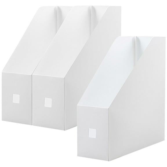 file folder storage box 3 White Magazine File Holders for Desk and Classroom Organization (10.63X9.45X3.54Inch)
