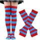 thumbnail image 1 of Guantes largos de mujer, de punto, con mangas falsas, manoplas cálidas expuestas y un par de calcetines largos, de algodón., 1 of 2