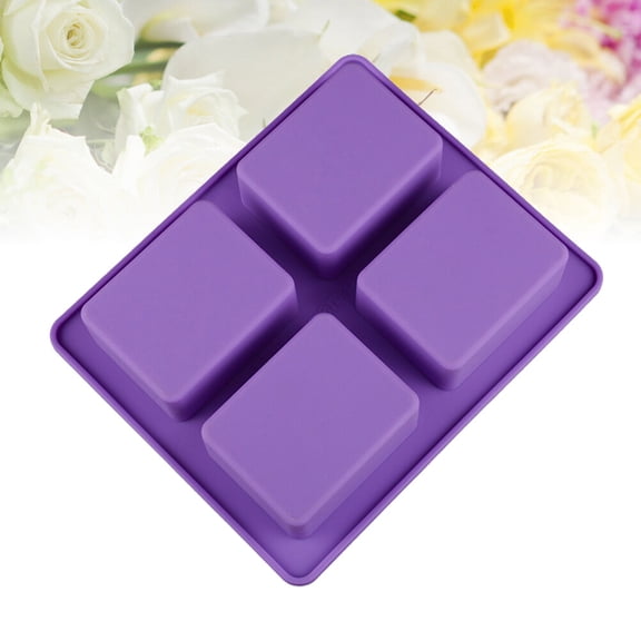 ELAYARD Multi Function Purple Silicone Baking Mold for Soap Chocolate and Dessert Making
