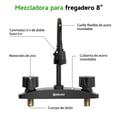 thumbnail image 2 of SOLVEX Mezcladora para Fregadero, Grifos para Cocina Negro Mate, Llave de Fregadero de Cocina Flexible, Grifo de Cocina con Dos Asas, Grifo de Cuerpo Principal de Lat&oacute;n, SP-80062-N, 2 of 7