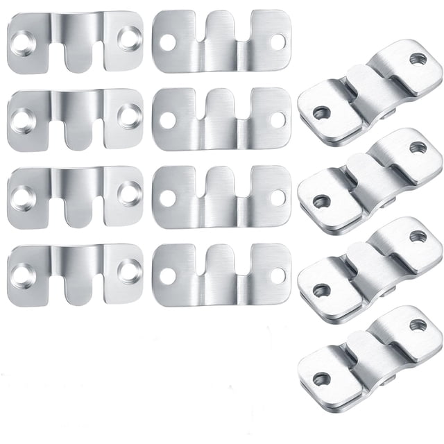 8PCS Concealed Flush Mount Bracket, Picture Frame Hook, Wall Mounted Picture Hanger, Interlocking Suspension Brackets, Furniture Connector for Hanging Mirror Fixing